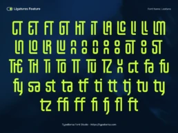 Lostlane sport display font showcasing rare OpenType ligatures for custom wordmarks, team branding, and racing-inspired typography.