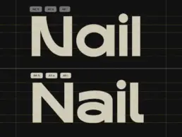 Magowey modern sport font Alt N, Alt a, and Alt I character alternates – side-by-side glyph variation preview in heavyweight display typography by TypeBerka