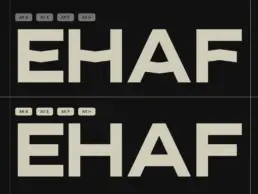 Magowey sport font uppercase alternates – Alt A, Alt E, Alt F, and Alt H stylistic variants showing angular and rounded glyph options by TypeBerka Font Studio