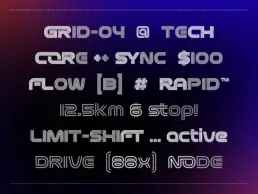 KEHRA multiform sport display font ligature showcase featuring futuristic lettering and parallel line structure for athletic branding and tech-inspired typography